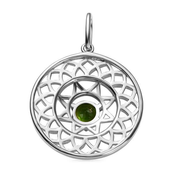 Nat&uuml;rlicher Chromdiopsid Anh&auml;nger, 925 Silber rhodiniert, ca. 0.51 ct. image number 4