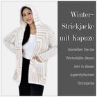 Winter Cardigan mit Kapuze, weiß- und pfirsischfarben image number 3
