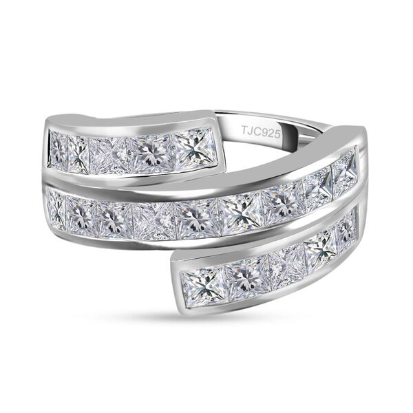 GP Art D&eacute;co Kollektion - Moissanit und Kanchanaburi blauer Saphir-Ring - 2,64 ct. image number 0