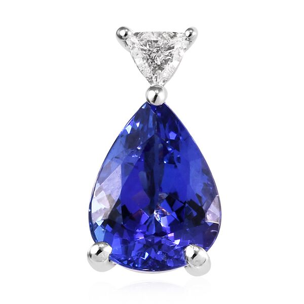 RHAPSODY - AAAA Tansanit und Diamant VS E-F Anh&auml;nger, 950 Platin ca. 1,90 ct