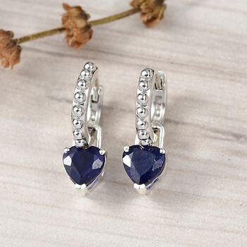 D'Joy Masoala Saphir (Fissure gef&uuml;llt) Ohrringe 925 Silber rhodiniert ca. 2.42 ct