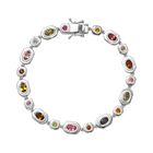 Mehrfarbig-Turmalin Armband ca. 20 cm 925 Silber rhodiniert ca. 5,18 ct.