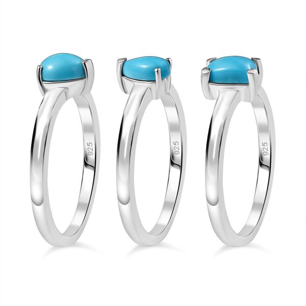 3er-Set AA Sleeping Beauty Türkis Ringe - 1,92 ct. image number 5