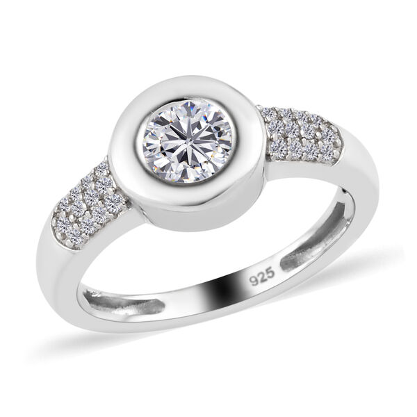 88 Facetten Moissanit Ring 925 Silber platiniert  ca. 0,55 ct image number 4