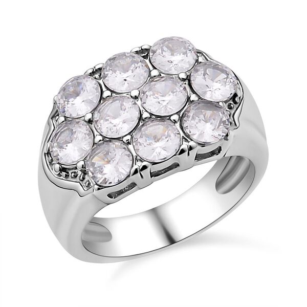 Wei&szlig;er Zirkonia Ring, reiner Edelstahl (Gr&ouml;&szlig;e 16.00) image number 4