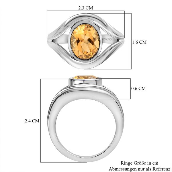 Citrin Ring, Edelstahl (Gr&ouml;&szlig;e 17.00) ca. 2.40 ct image number 7