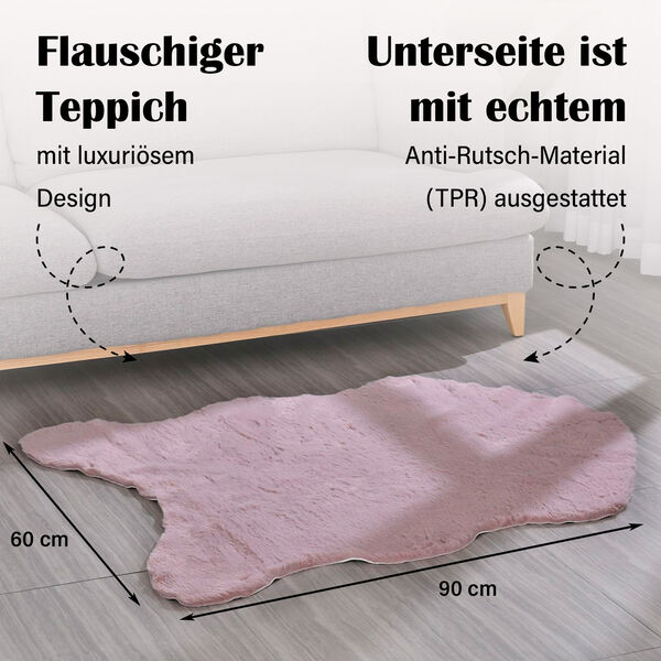 Superweicher Teppich, 1200 GSM, echtes Anti-Rutsch-Material, 60 x 90 cm, Rosa image number 5