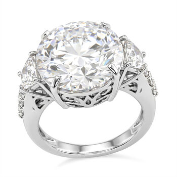 D'Joy Moissanit Ring 925 Silber Rhodiniert (Gr&ouml;&szlig;e 17.00) ca. 11,59 ct