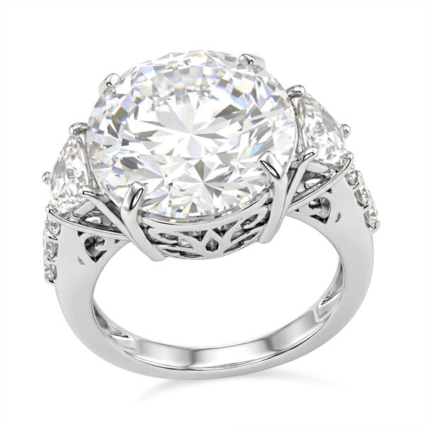 D'Joy Moissanit Ring 925 Silber Rhodiniert (Gr&ouml;&szlig;e 17.00) ca. 11,59 ct