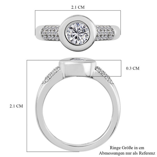88 Facetten Moissanit Ring 925 Silber platiniert  ca. 0,55 ct image number 7