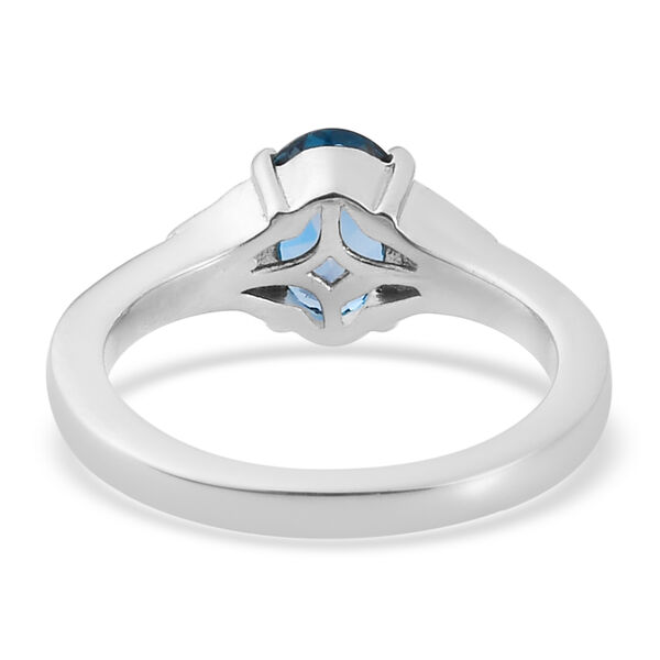 London Blau Topas, Zirkon Ring 925 Silber platiniert  ca. 1,45 ct image number 6