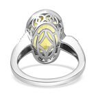 Ouro Verde-Quarz und weißer Zirkon-Ring, 925 Silber platiniert  ca. 5,77 ct image number 7