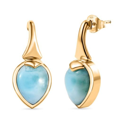 D'Joy Larimar Ohrringe 925 Silber 750 Gelb Vergoldet ca. 4,12 ct. image number 0