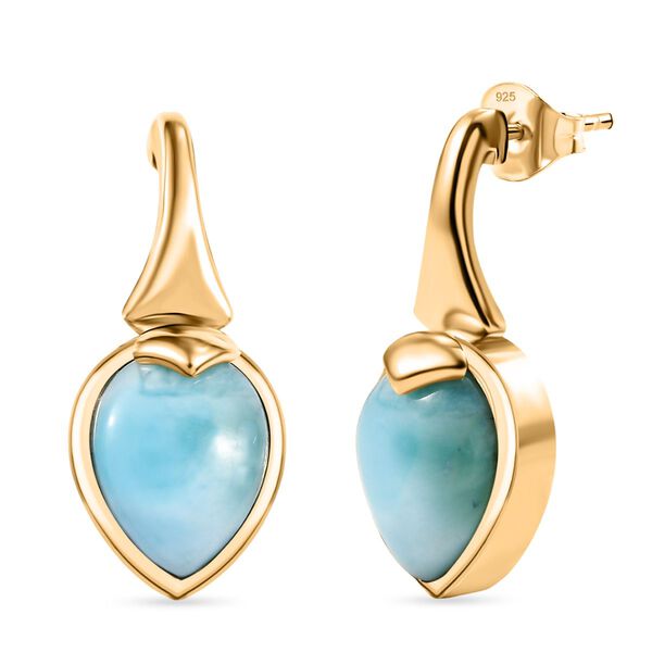 D'Joy Larimar Ohrringe 925 Silber 750 Gelb Vergoldet ca. 4.12 ct image number 0