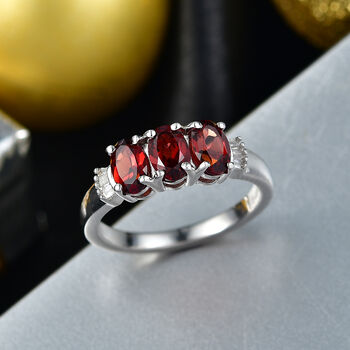 EverTrue Mosambik Granat und Diamant Ring in Silberton - 1,77 ct.
