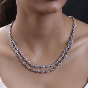 AA Tansanit und Zirkon Halskette, 45 cm - 8,86 ct.