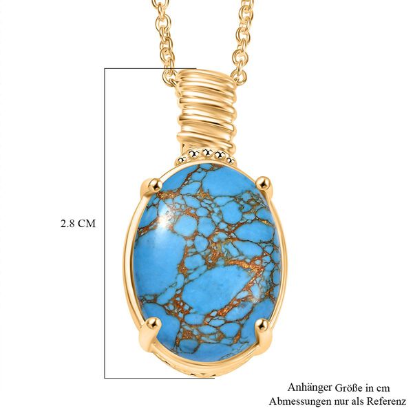 Blauer Türkis Anhänger mit 50cm Kette - 18 ct. image number 6