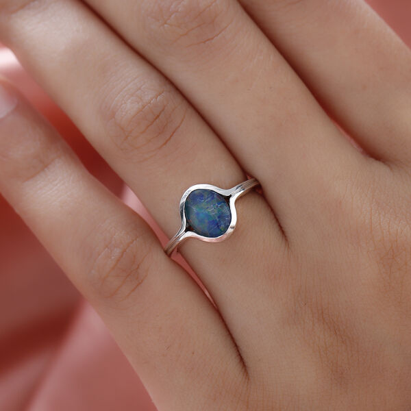 Boulder Opal Triplett-Ring - 1,23 ct. image number 9