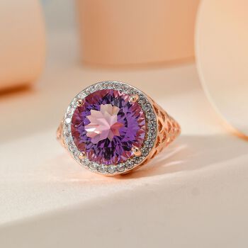 Rose De France Amethyst und Zirkon Ring - 6,98 ct.