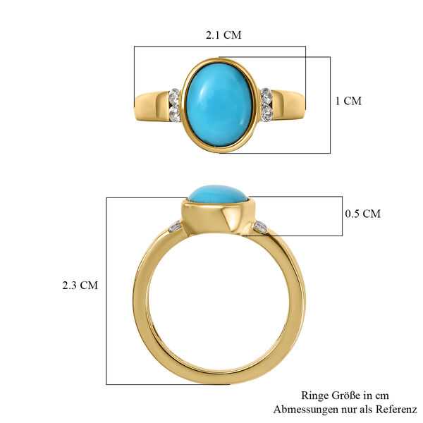 Amerikanischer, natürlicher Sleeping Beauty Türkis und Zirkon-Ring - 1,84 ct. image number 7