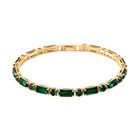 Gr&uuml;nes Zirkonia Armband ca. 19 cm Messing