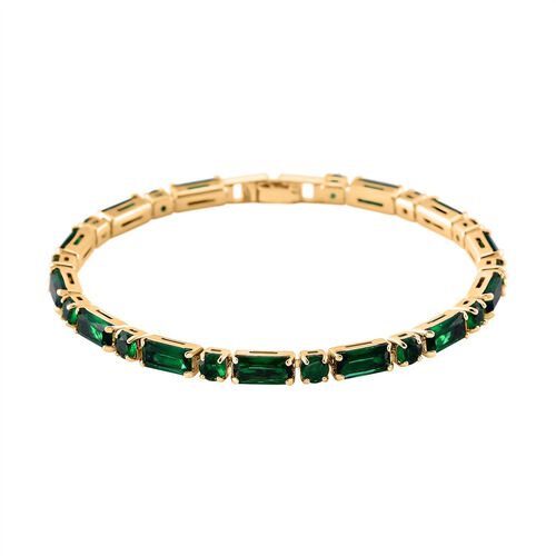 Grünes Zirkonia Armband, 19 cm image number 0