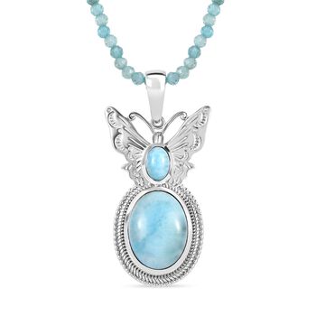 AAA Larimar Anh&auml;nger mit 50cm Kette - 52,50 ct.