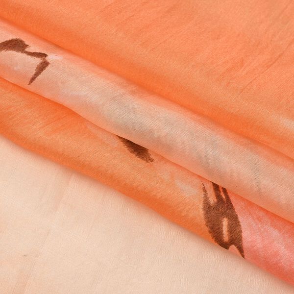 LA MAREY 100% Maulbeerseiden Schal,  Orange image number 4