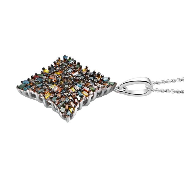 Mehrfarbiger Diamant-Anh&auml;nger mit 50cm Kette - 1 ct. image number 4