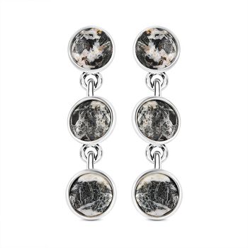 Wei&szlig;e B&uuml;ffel Ohrringe, 925 Silber platiniert ca. 7.20 ct