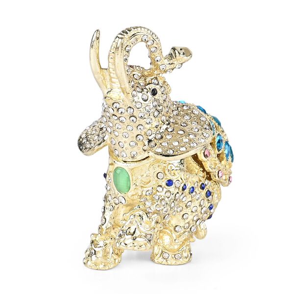 Dekorative Aufbewahrungsbox in Elefanten-Form, Blau image number 2