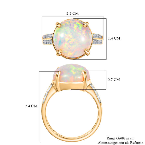 LUXURIANT DIAMOND- AAA Natürlicher, äthiopischer Welo Opal und Labor Diamant Ring in 375 Gold - 3,82 ct. image number 6