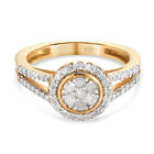 Diamant Ring, 925 Silber vergoldet  ca. 0,50 ct image number 0