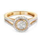 Diamant Ring, 925 Silber vergoldet (Größe 20.00) ca. 0,50 ct