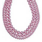 Dreischichtige rosa Muschelkernperlen-Halskette image number 2