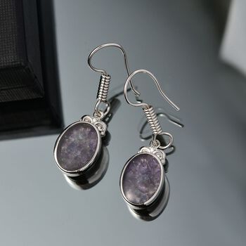 Tansanit-Matrix Ohrringe 950 Kupfer ca. 5.02 ct