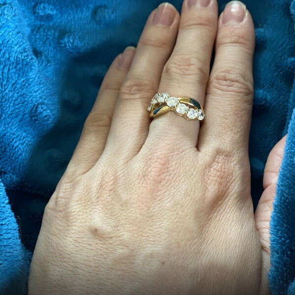 LUSTRO STELLA Hergestellt mit ZIRKONIA Ring 925 Silber 585 Vergoldet image number 9