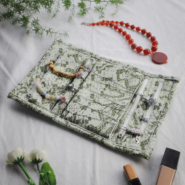 Specialty Styles - Reise Schmuck-Organizer, 22 x 13 cm, wei&szlig; und gr&uuml;n image number 2