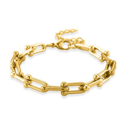 Designer inspiriert - Goldfarbe Armband ca. 18 cm + 3.5 cm Extender, 316L Edelstahl ca. 15,30g