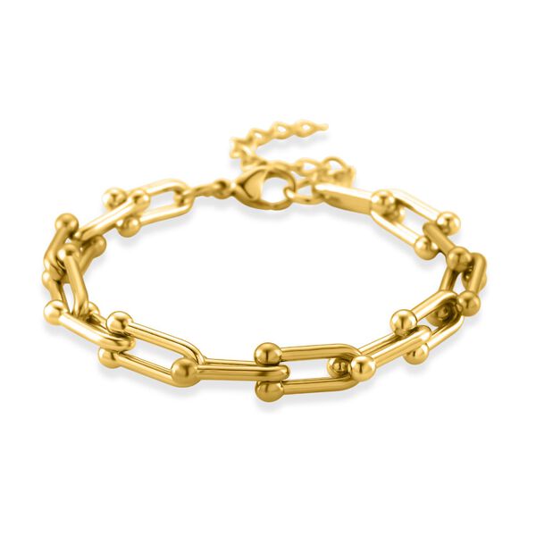 Designer inspiriert - Goldfarbe Armband ca. 18 cm + 3.5 cm Extender, 316L Edelstahl ca. 15,30g