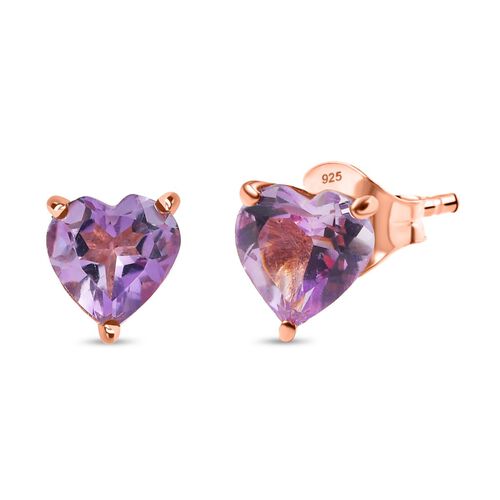 AA Rose De France Amethyst Ohrringe 925 Silber 750 rosévergoldet ca. 2,20 ct. image number 0