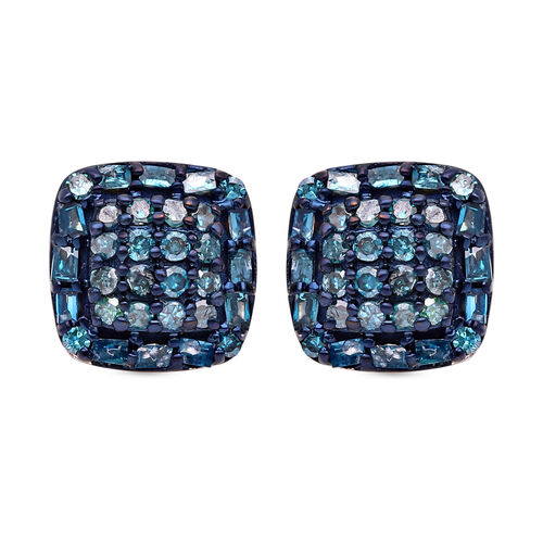 Blaue Diamant Ohrringe, 925 Silber platiniert, ca. 0.33 ct image number 0