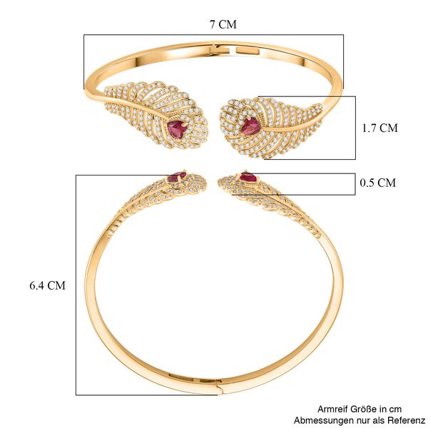 Grüner Kristall, Weißer Zirkonia Armreif ca. 19 cm Nickelfreies Messing Standard image number 6