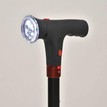 Klappbarer Smart-Walking-Stick mit drehbarem LED-Frontlicht