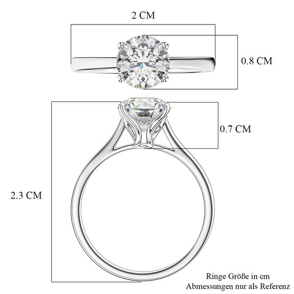LUXURIANT IGI zertifizierter VS-E Labor Diamant Ring in 950 Platin - 2 ct. image number 5