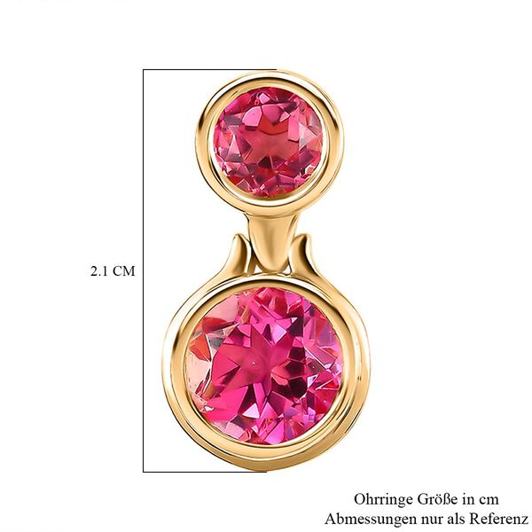 Sunset Quarz Triplette Ohrringe, 925 Silber Gelbgold Vermeil, ca. 6.89 ct image number 6