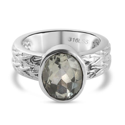 Prasiolith-Ring, reiner Edelstahl  ca. 2,47 ct image number 0