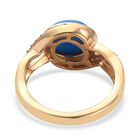 Miami Blau Welo Opal und Zirkon Ring 925 Silber 585 Gelb Vergoldet image number 5