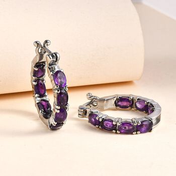 Afrikanischer Amethyst Ohrringe  Edelstahl ca. 5,53 ct.
