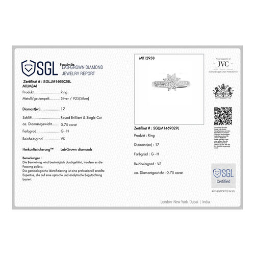 LUXURIANT DIAMOND- SGL zertifizierter VS-GH Labor Diamant Ring - 0,75 ct. image number 4